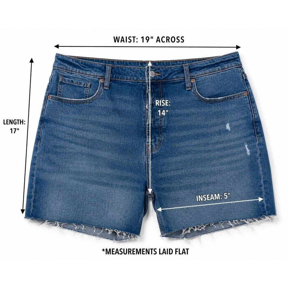 Old Navy O.G. Straight High Rise Secret Smooth Pockets Denim Shorts Womens 18 - Picture 3 of 11